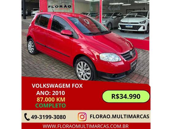 VOLKSWAGEN FOX 1.0 MI PLUS 8V FLEX 4P MANUAL VOLKSWAGEN FOX 1.0 MI PLUS 8V FLEX 4P MANUAL